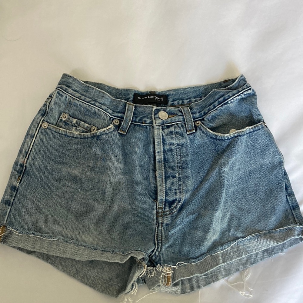 High waisted jean shorts